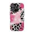 Pink Watercolor Cow Print Blend iPhone Tough Phone Case
