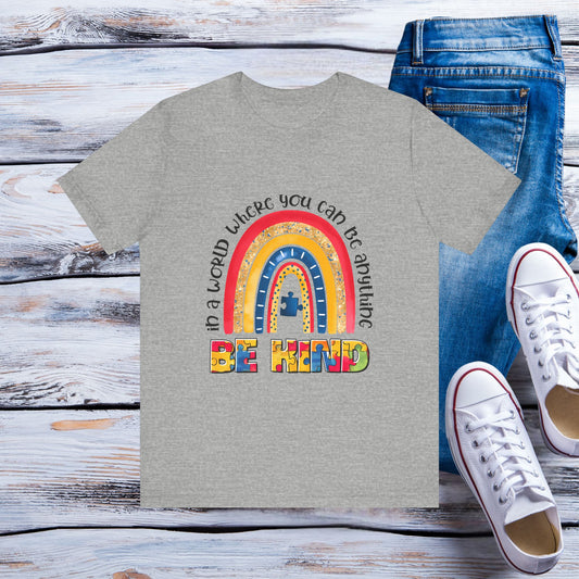 Be Kind Autism Awareness Rainbow Graphic Tee
