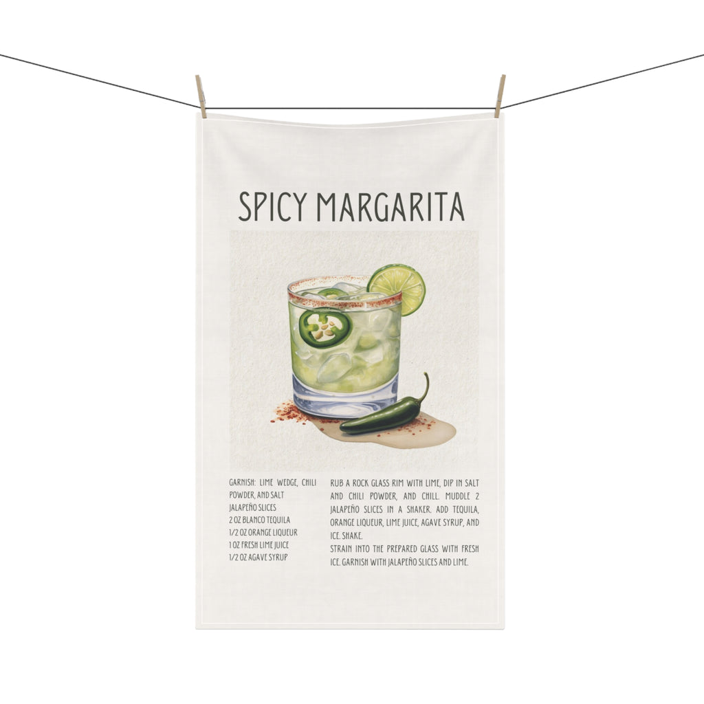 Spicy Margarita Recipe Kitchen Decor Tea Towel