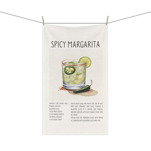 Spicy Margarita Recipe Kitchen Decor Tea Towel
