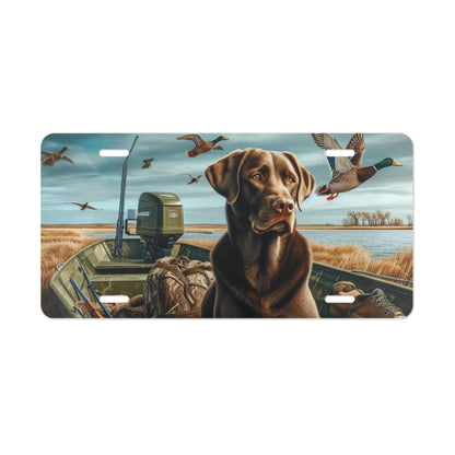 Labrador Retriever and Mallards Scene Duck Hunting Decorative License Plate