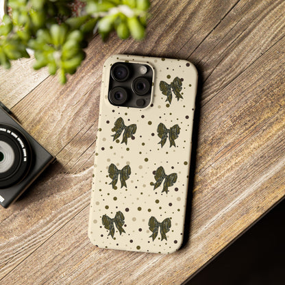 Bottomland Camouflage Coquette Bows & Polka Dot Slim IPhone Case