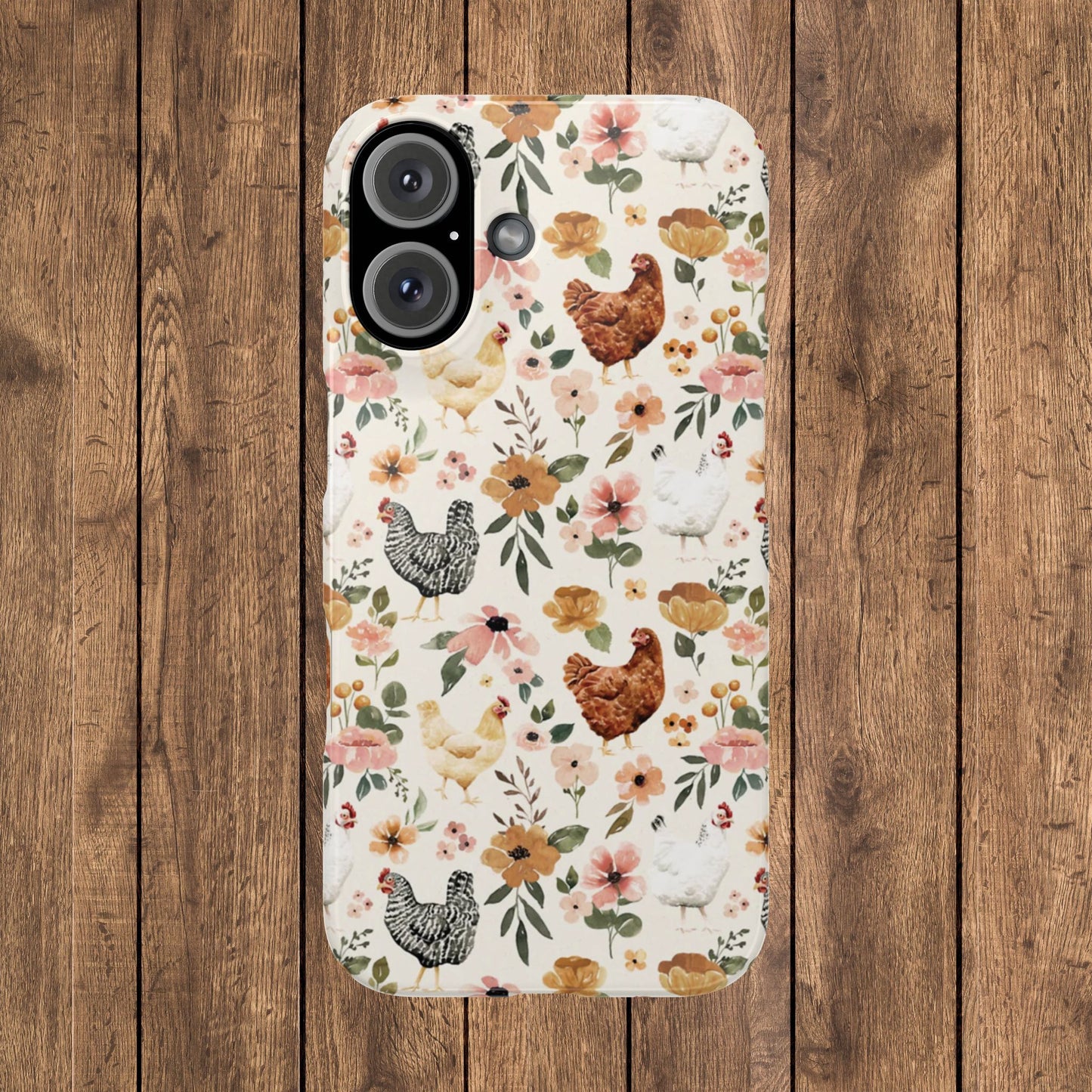 Charming Floral Chicken Slim iPhone Case