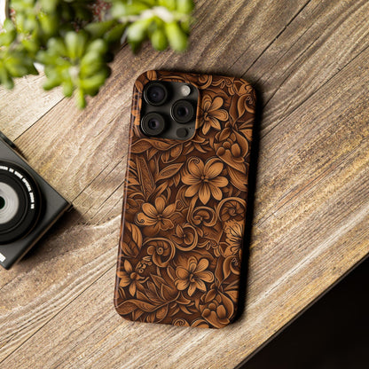 Tooled Leather Western Slim iPhone Case