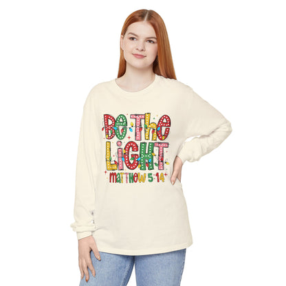 Matthew 5:14 "Be The Light" Christmas Themed Long Sleeve T-Shirt