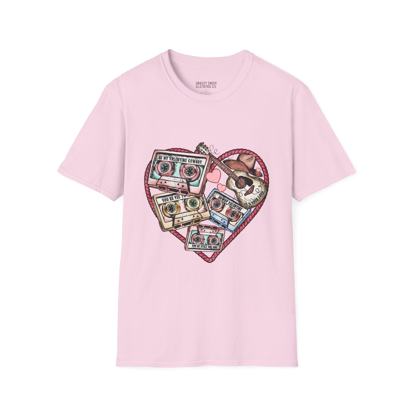 Cassette Tape  Valentine Rope Heart Softstyle Women T-Shirt