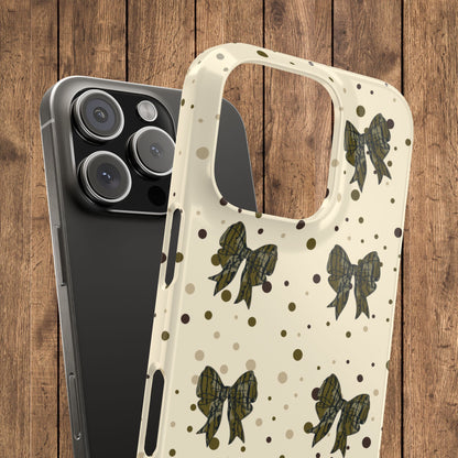 Bottomland Camouflage Coquette Bows & Polka Dot Slim IPhone Case