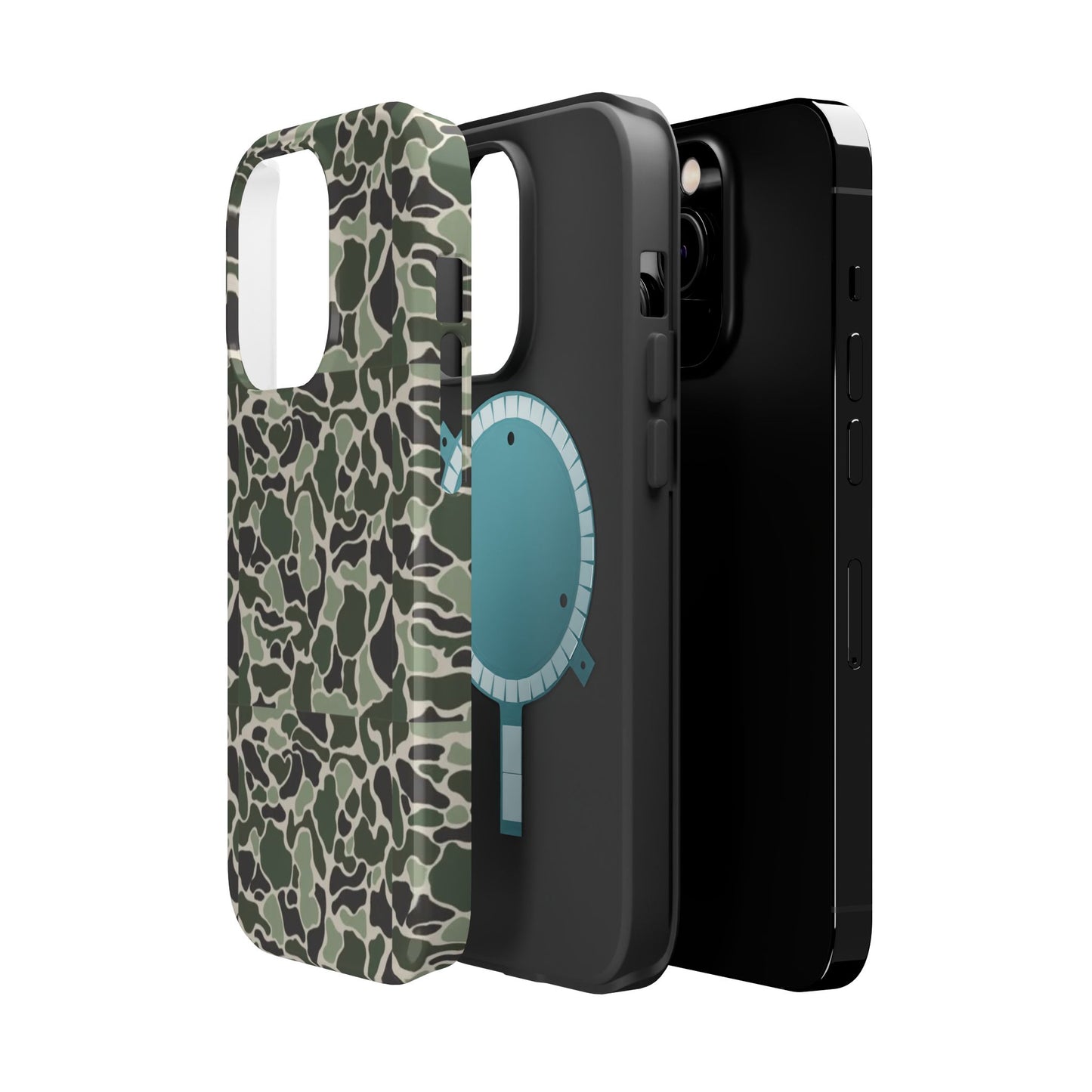 Green Old School Camo Tough Magnetic iPhone Case