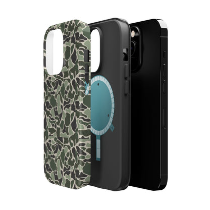 Green Old School Camo Tough Magnetic iPhone Case