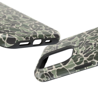 Green Old School Camo Tough Magnetic iPhone Case