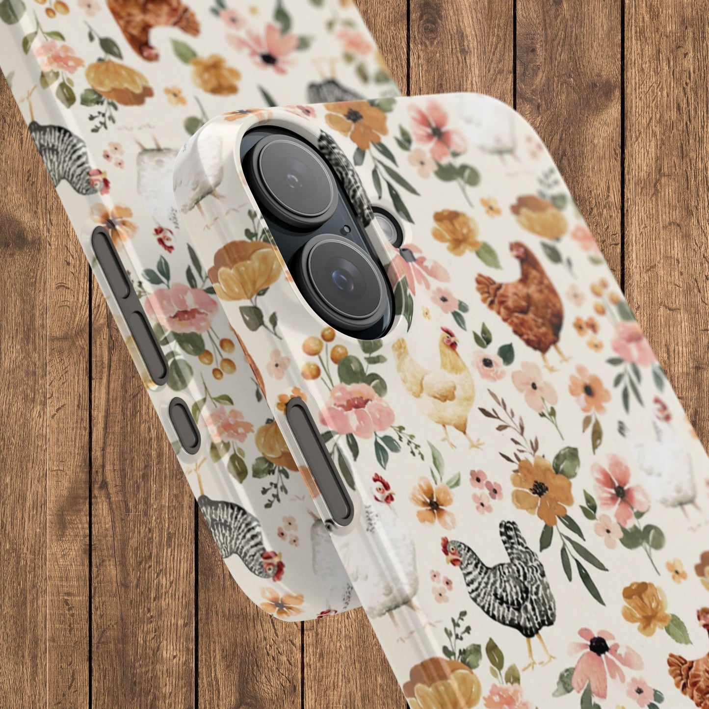 Charming Floral Chicken Slim iPhone Case