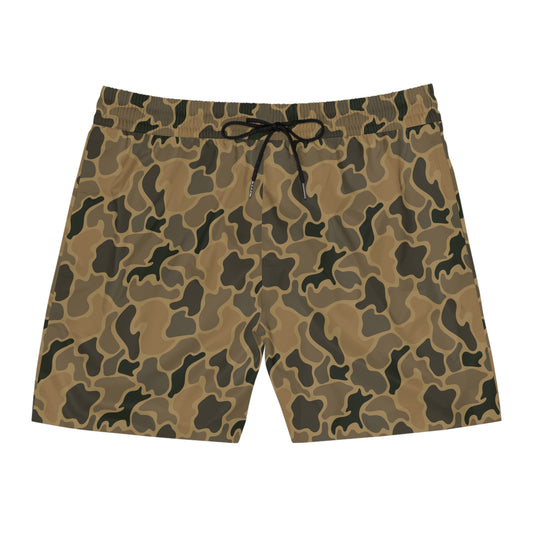 Men's Mid-Length Old School Duck Camouflage Swim Shorts