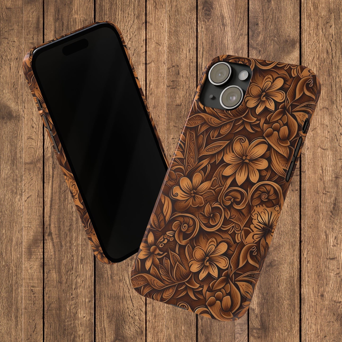 Tooled Leather Western Slim iPhone Case