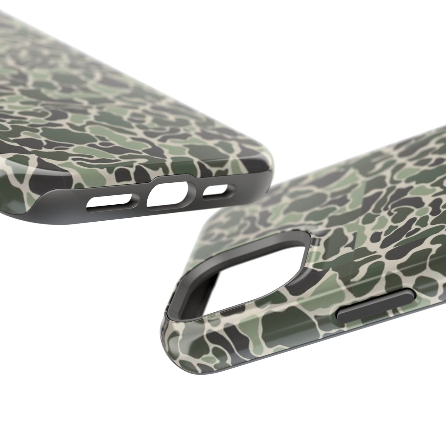 Green Old School Camo Tough Magnetic iPhone Case