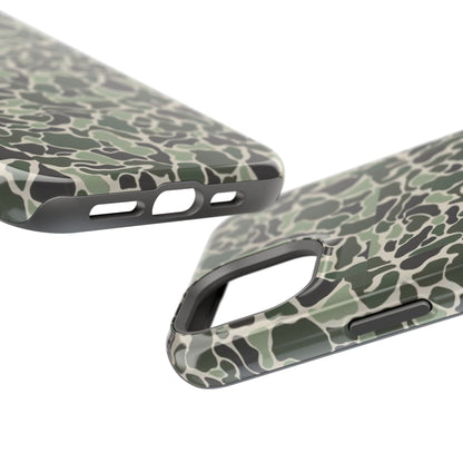 Green Old School Camo Tough Magnetic iPhone Case