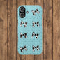 Cow Print Coquette Bow & Polka Dot Teal Slim iPhone Case