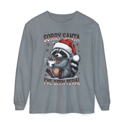 Sorry Santa, I've Been Feral Christmas Long Sleeve Graphic Tee