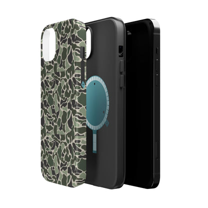 Green Old School Camo Tough Magnetic iPhone Case