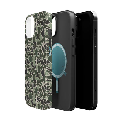 Green Old School Camo Tough Magnetic iPhone Case