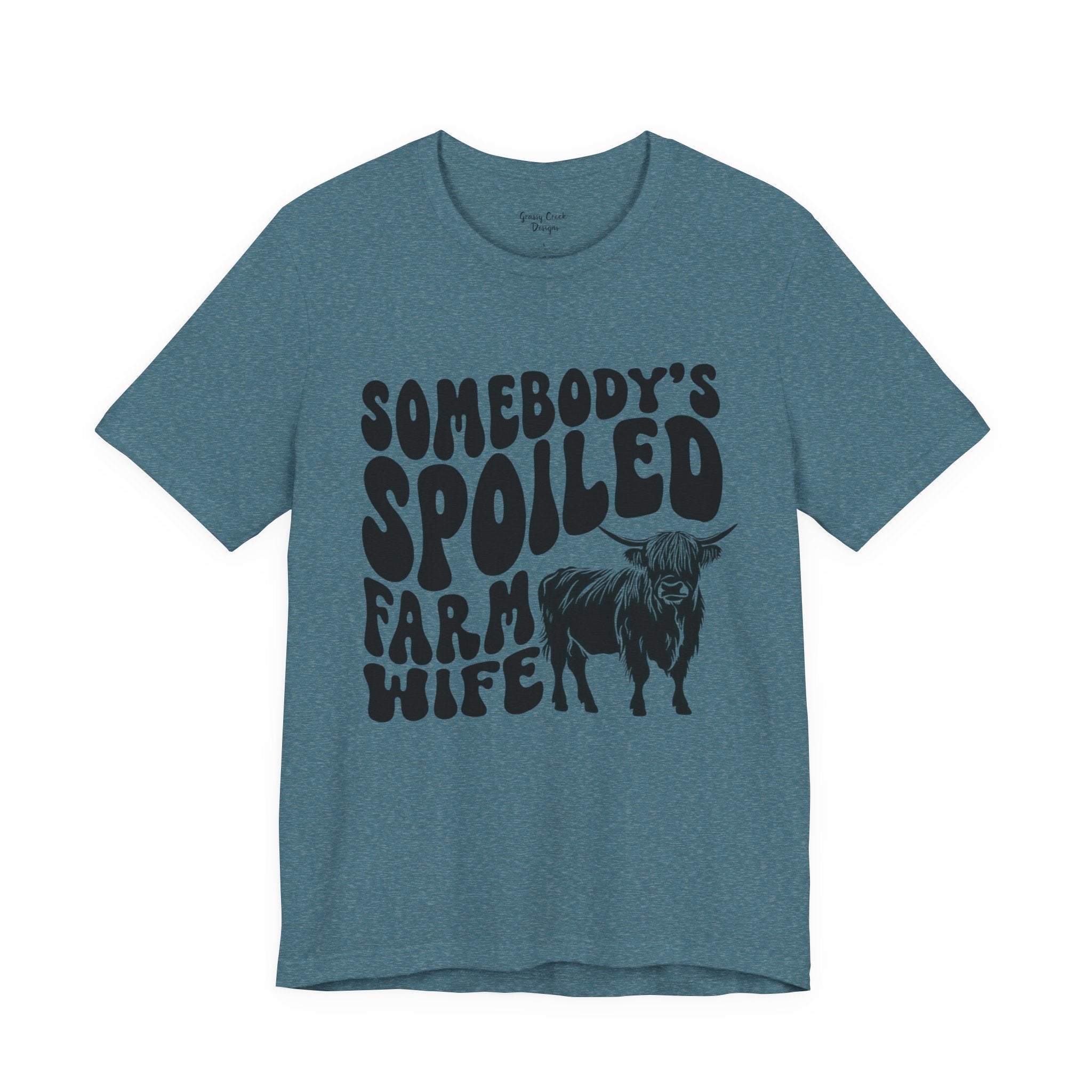 Somebodys Spoiled Farm Wife Highland Cow Women's Graphic T-Shirt
