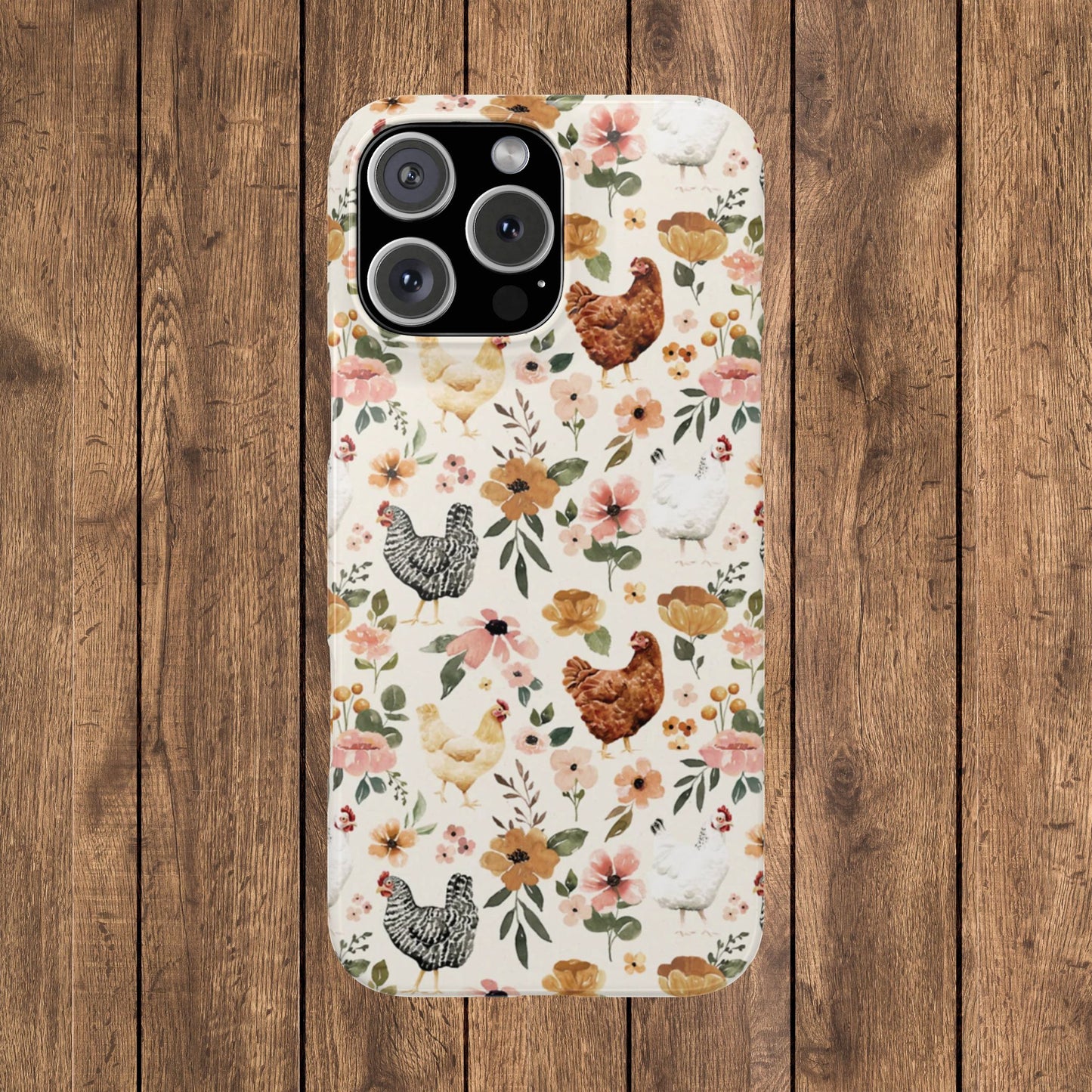 Charming Floral Chicken Slim iPhone Case