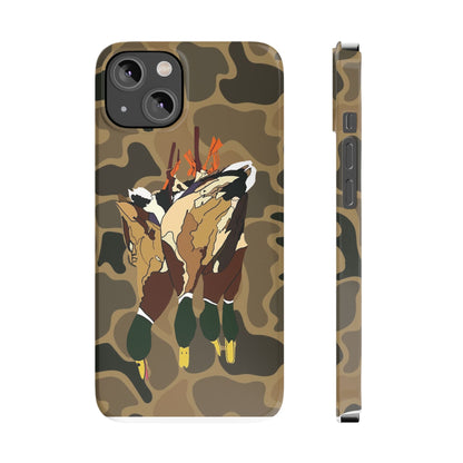 Old Skool Camouflage Mallard Duck Hanging Hunting Slim iPhone Case