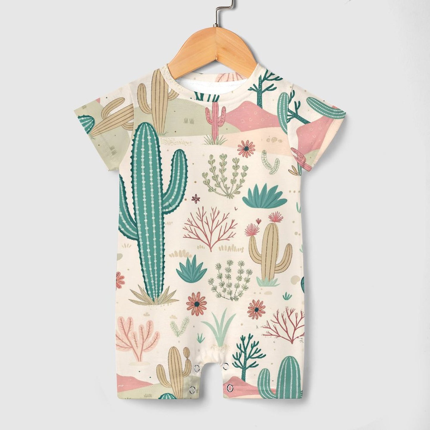 Desert Dreams Faux Cotton Short Sleeve Baby Bodysuit Romper
