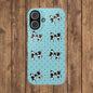 Cow Print Coquette Bow & Polka Dot Teal Slim iPhone Case