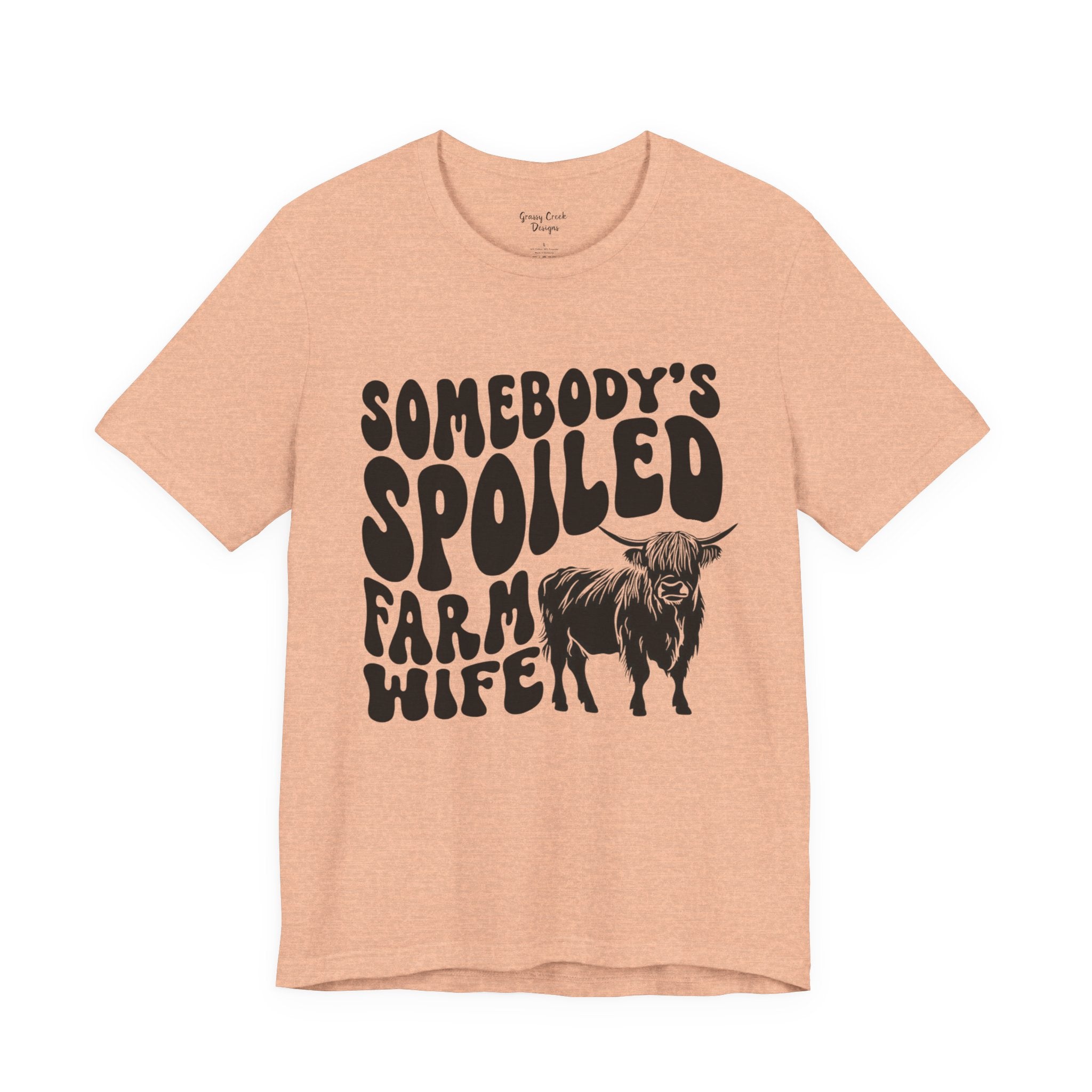 Somebodys Spoiled Farm Wife Highland Cow Women's Graphic T-Shirt