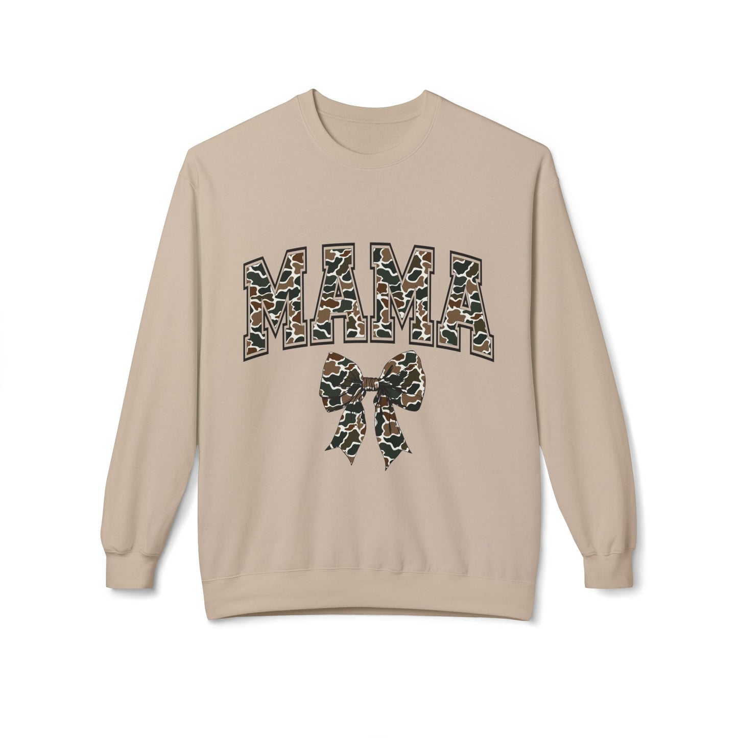 Mama Old Camo Bow Coquette Women's Crewneck Sweatshirt
