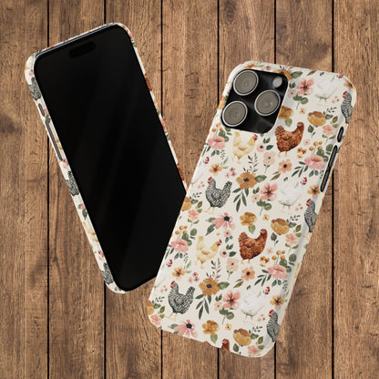 Charming Floral Chicken Slim iPhone Case