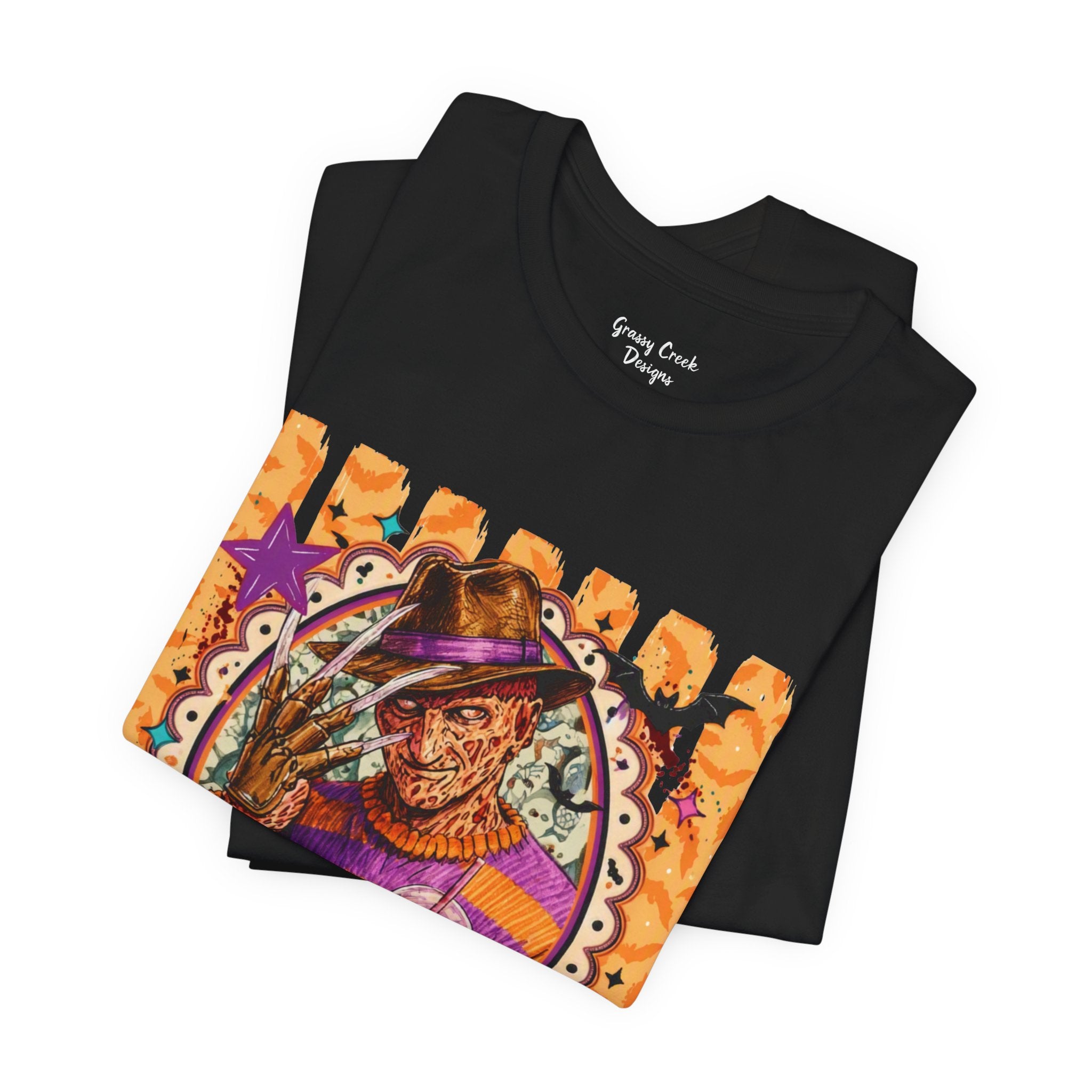 Spooky Horror Character Tees | Retro 80s-90s Slasher Movie Halloween Unisex Jersey Short Sleeve Tees