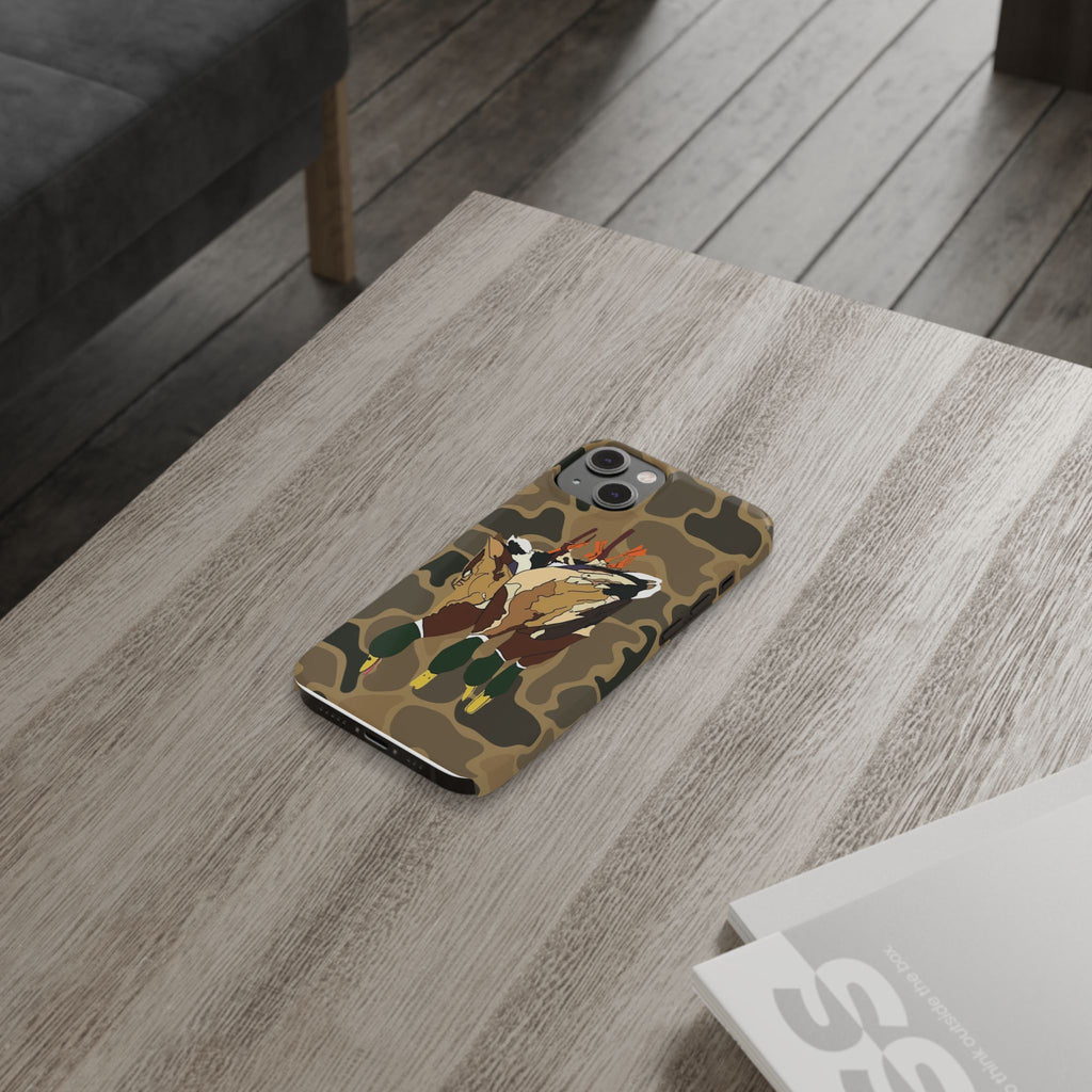 Old Skool Camouflage Mallard Duck Hanging Hunting Slim iPhone Case