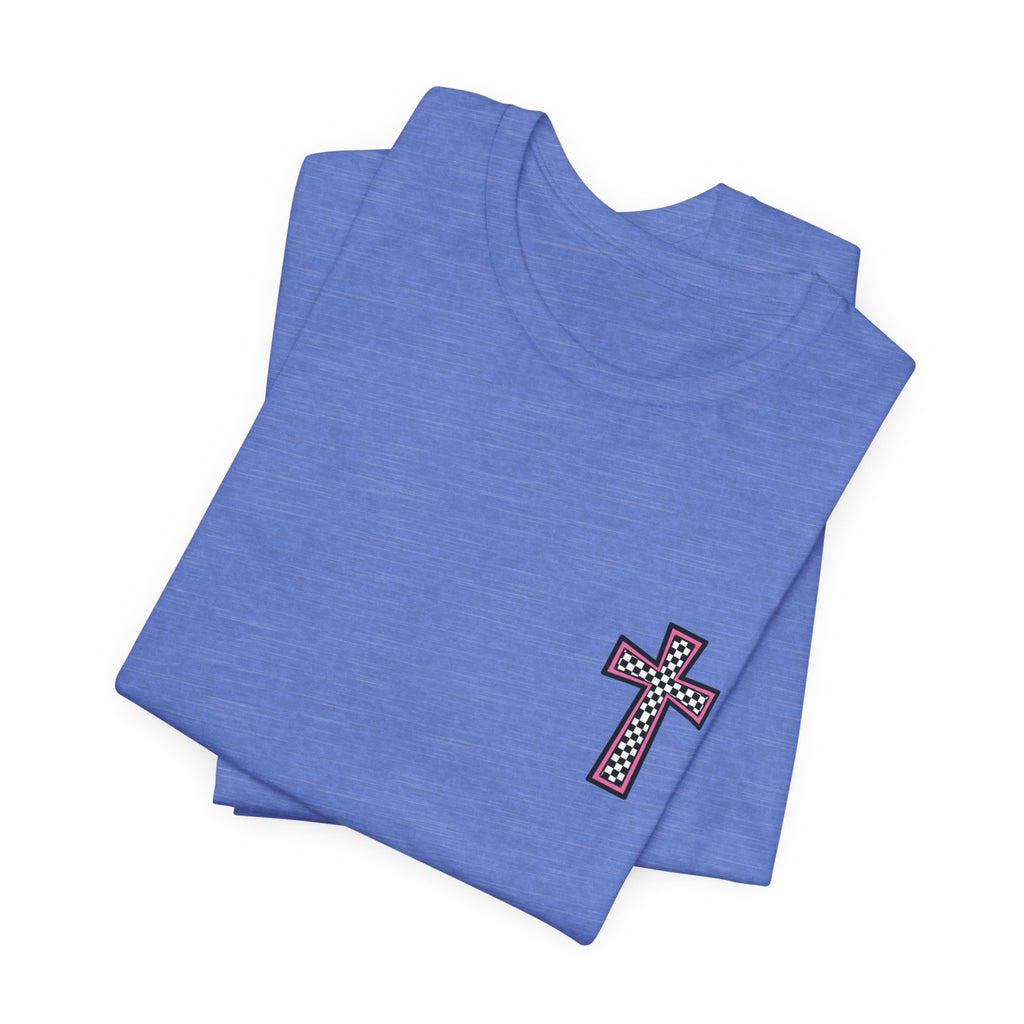 Step Into Jesus Checkered Sneakers Faith Women's Graphic T-Shirt