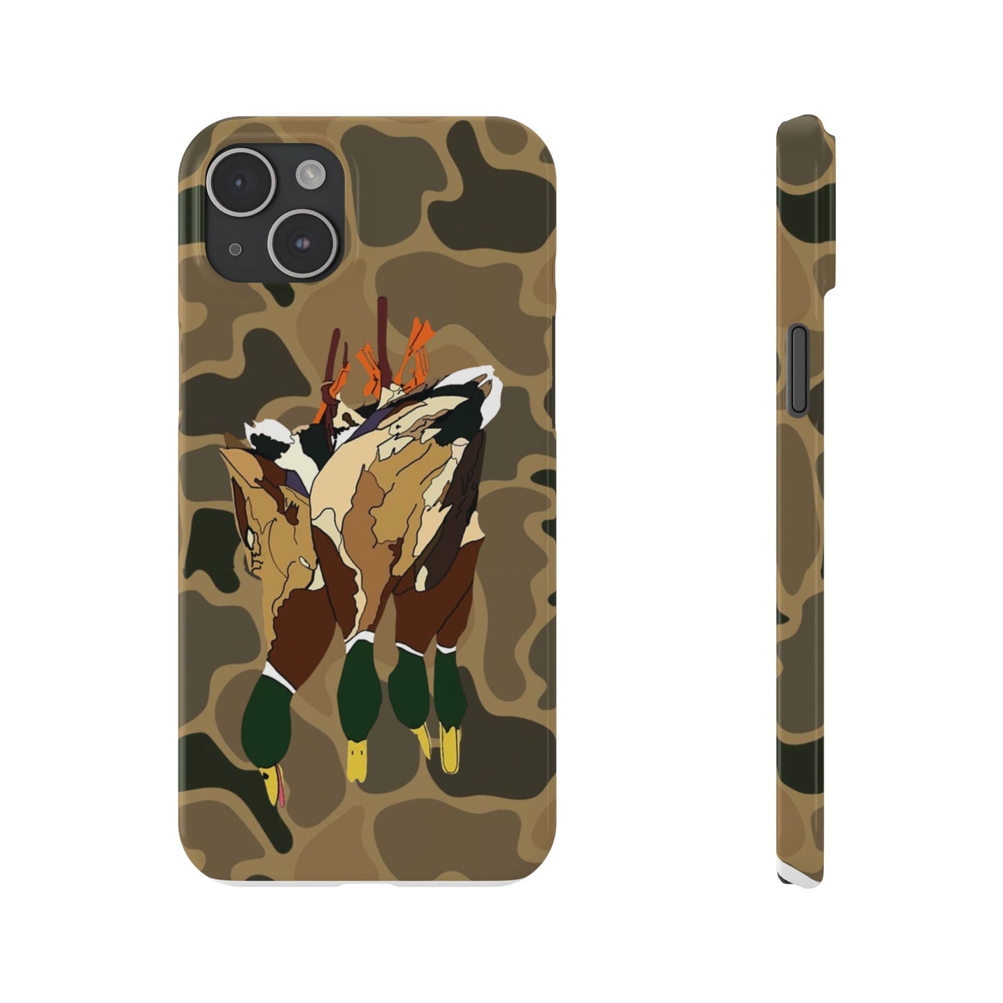 Old Skool Camouflage Mallard Duck Hanging Hunting Slim iPhone Case