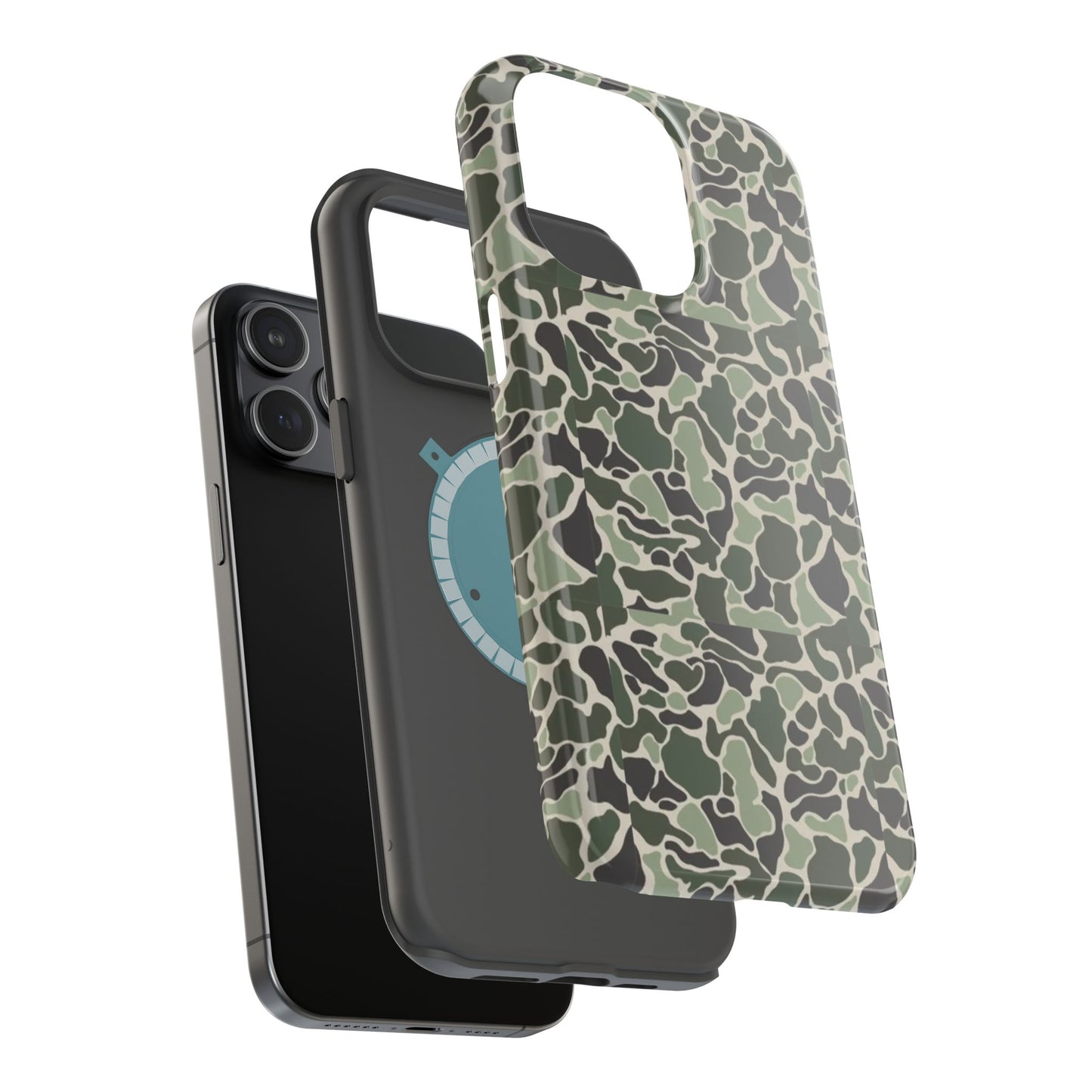 Green Old School Camo Tough Magnetic iPhone Case