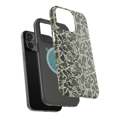 Green Old School Camo Tough Magnetic iPhone Case