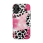 Pink Watercolor Cow Print Blend iPhone Tough Phone Case