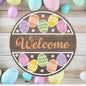 Colorful Egg Welcome Easter Day 10 inch Wood Sign Decor