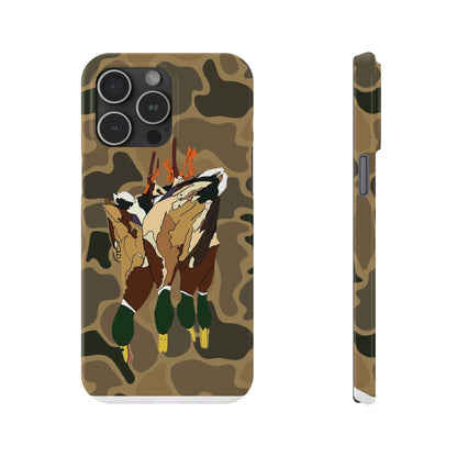 Old Skool Camouflage Mallard Duck Hanging Hunting Slim iPhone Case