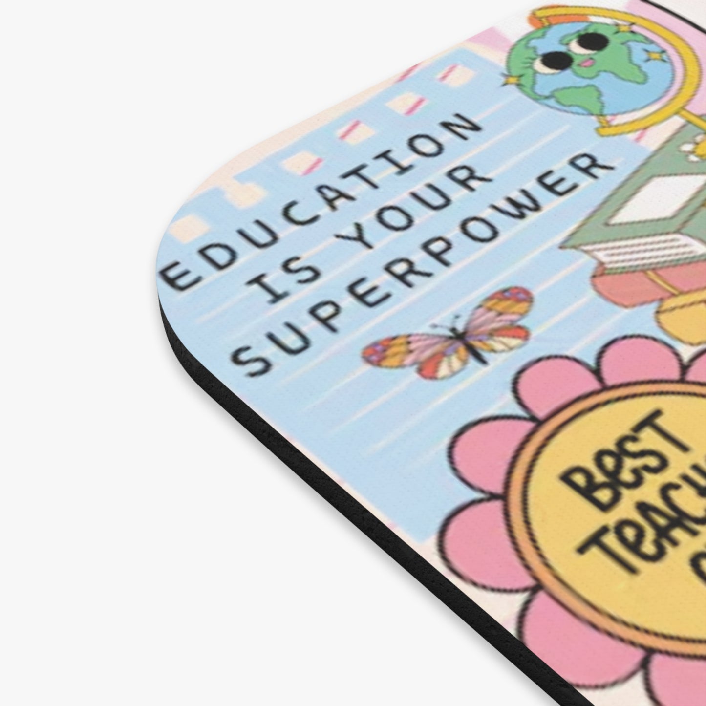 Teach, Inspire, Motivate Mouse Pad Teacher Desk Accessory with Uplifting Quote