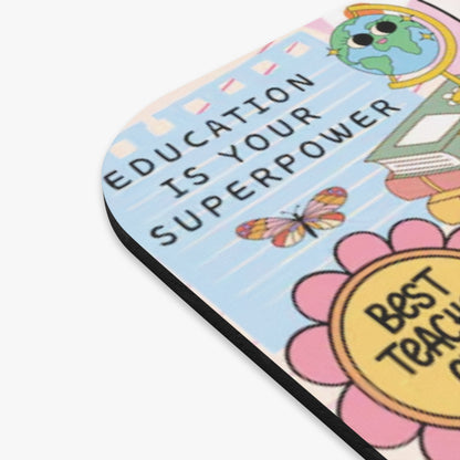 Teach, Inspire, Motivate Mouse Pad Teacher Desk Accessory with Uplifting Quote
