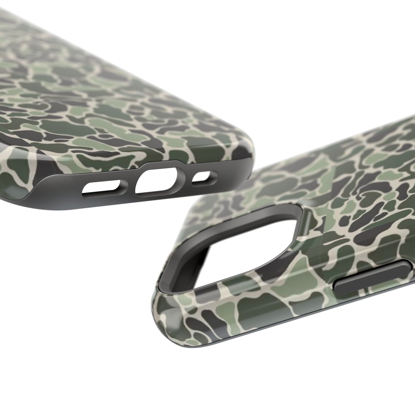 Green Old School Camo Tough Magnetic iPhone Case