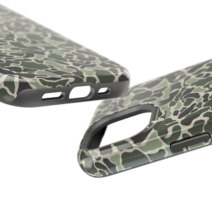 Green Old School Camo Tough Magnetic iPhone Case