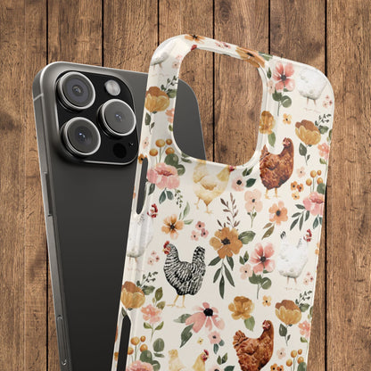 Charming Floral Chicken Slim iPhone Case