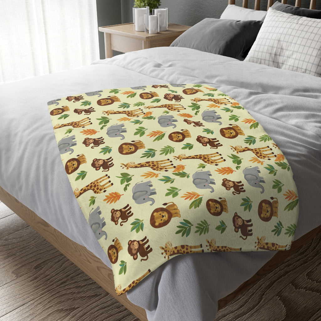 Safari Pals Velveteen Microfiber Baby Blanket