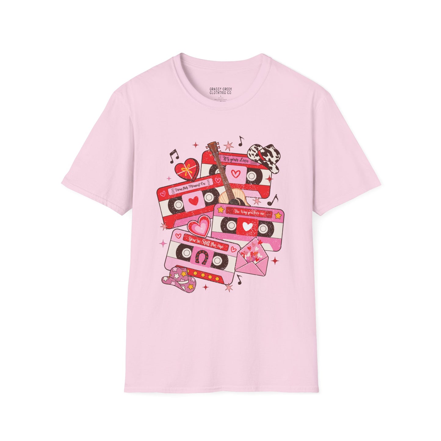 Country Cassette Tapes Valentines Softstyle Women T-Shirt