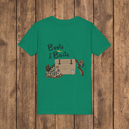 Boots & Baits Fishing Adventure Youth Graphic Tee