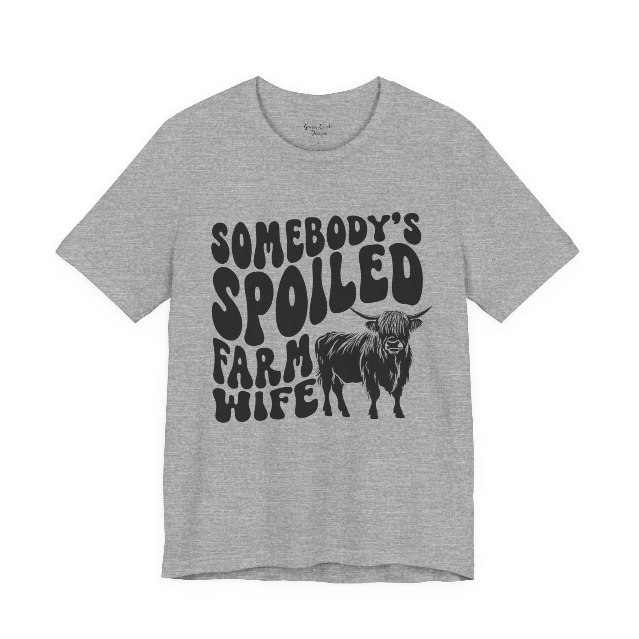 Somebodys Spoiled Farm Wife Highland Cow Women's Graphic T-Shirt