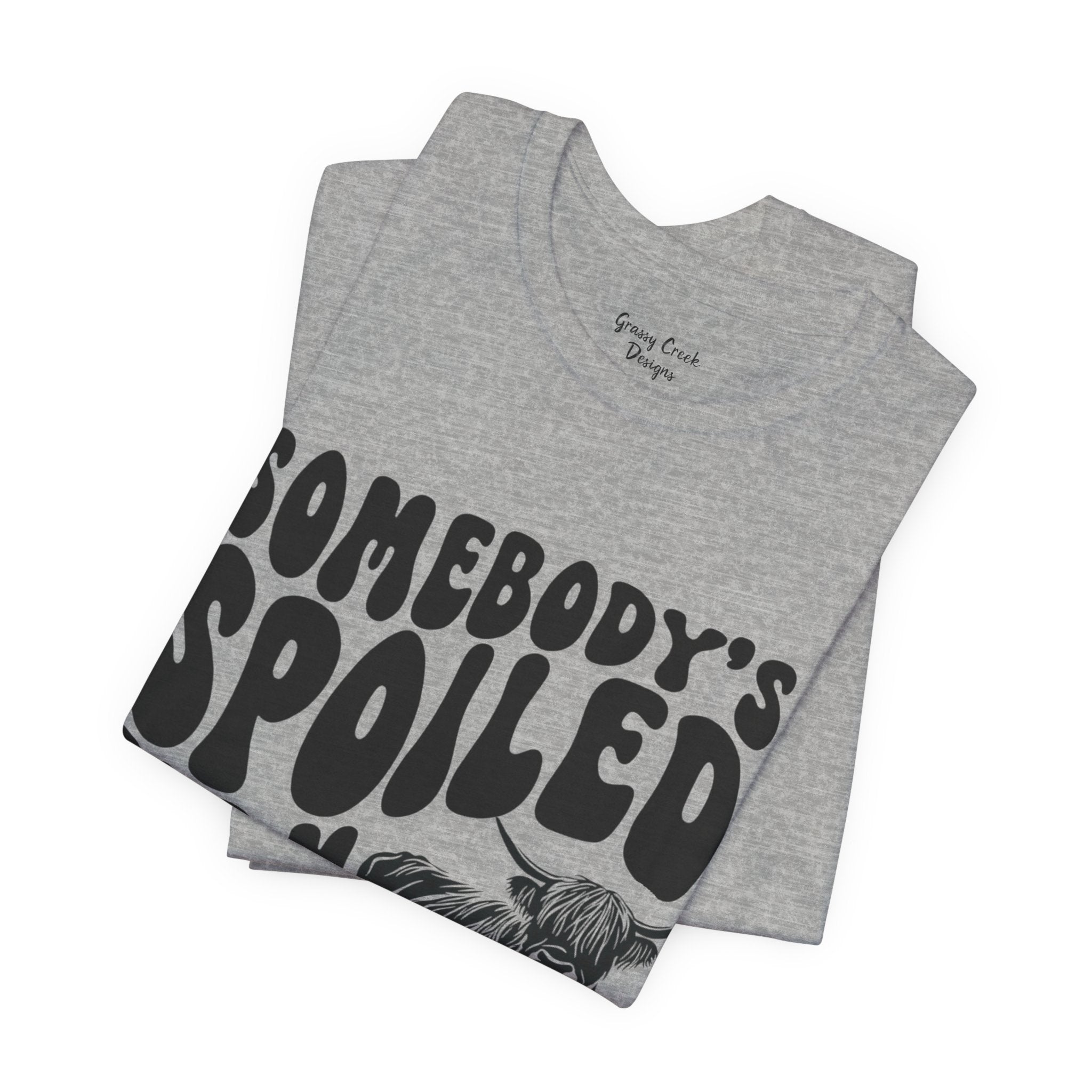 Somebodys Spoiled Farm Wife Highland Cow Women's Graphic T-Shirt